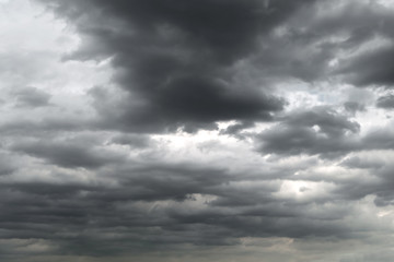 Obraz premium Dark storm clouds before rain used for climate background. Clouds become dark gray before raining.