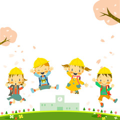 1年生　小学校　入学　桜　正方形