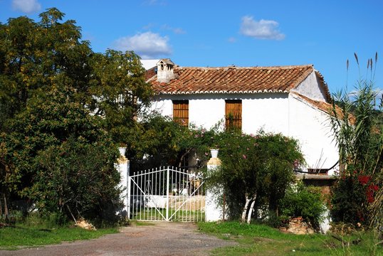 A traditional Andalucian country farmhouse (finca) near Guaro, Spain.