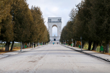 Fototapeta na wymiar Sacrario militare di Asiago o sacrario del Leiten, grande monumento storico e uno dei principali ossari militari della Prima guerra mondiale