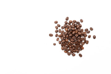 Coffee beans isolated on white background.