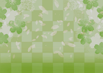 春　背景イラスト　抹茶