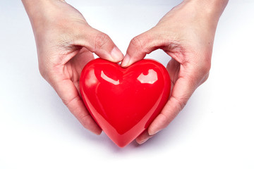 Obraz premium With a red loving hand