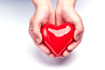 Obraz premium With a red loving hand