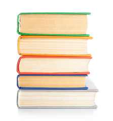 Many books on white background