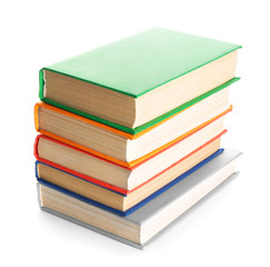 Many books on white background