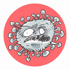 corona virus cartoon, vector illustration. background is in seperate layer.