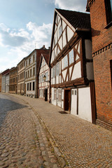Medieval street in Northern Germany near Berlin 