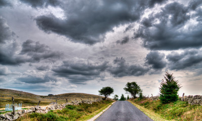 Route aubracoise à Malbouzon, France