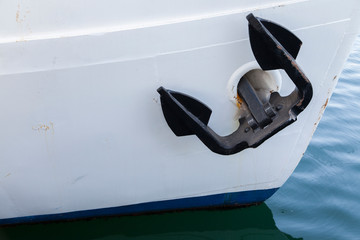Naklejka premium front of the boat with the anchor