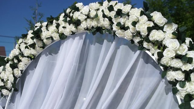 arch for a wedding ceremony in flowers