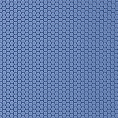 Metal blue background with round holes perforation, net of circles texture. Front view