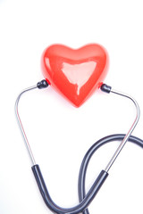 Red heart and stethoscope
