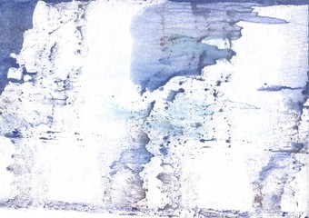 Cool blue abstract background. Watercolor painting texture