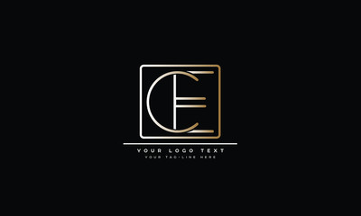 CE ,EC ,C ,E Letter Logo Design with Creative Modern Trendy Typography - obrazy, fototapety, plakaty