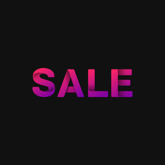 Folded paper word 'SALE' with dark background, vector illustration
