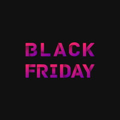 Folded paper word 'BLACK FRIDAY' with dark background, vector illustration