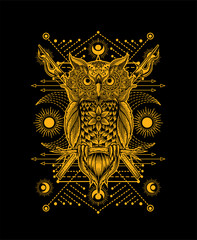 Illustration vector Owl mandala pattern style Perfect for print on demand