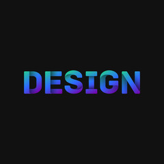 Folded paper word 'DESIGN' with dark background, vector illustration