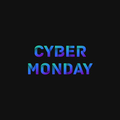 Folded paper word 'CYBER MONDAY' with dark background, vector illustration