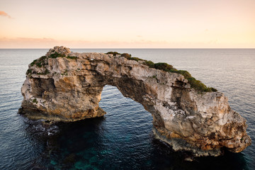 Fototapeta na wymiar Es Pontas natural arch in Mallorca