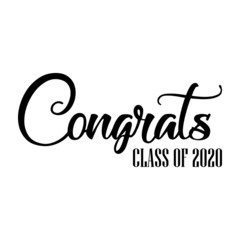 Congratulations class of 2020. Vector Illustration on white background