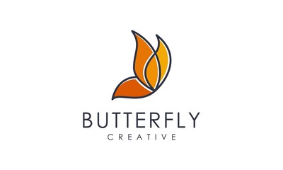 luxury butterfly illustration logo design