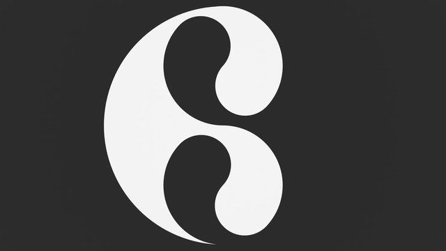 Ying & Yang Symbol 3D Animation, Hintergrund schwarz