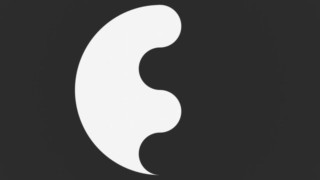 Ying & Yang Symbol 3D Animation, Hintergrund schwarz