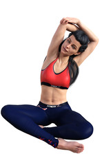 Fototapeta premium YOGA - Victoria8 Render Standing Stretching Sitting