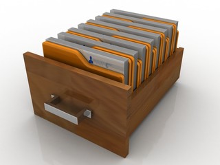3d rendering folder with documents