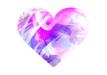Heart made of abstract background. Image in purple, pink and blue colors. Valentine's Day.