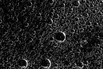 Underwater air bubbles in the black-and-white