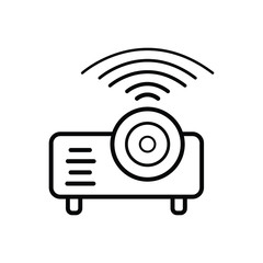 Presentation, movie, film, media projector vector illustration