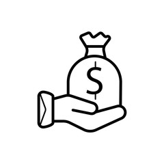 Dollar and hand sign icon