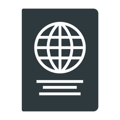 passport black icon on white background