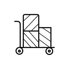 Hand truck - white vector icon