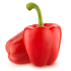 red bell pepper isolated on white background