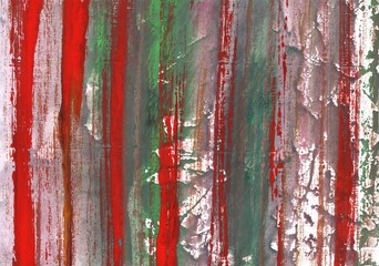 Red green abstract lines. Painting background. Abstract texture