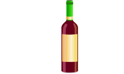 Bottle of red wine with label