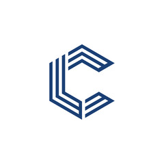 initial CL logo design . LC letter with line geometric vector