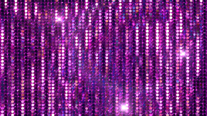 Glitter Spangle line curtain 3D illustration background.