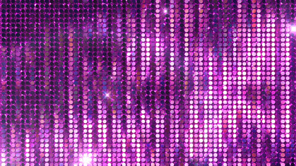 Glitter Spangle line curtain 3D illustration background.