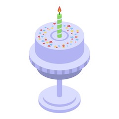 Cream birthday cake icon. Isometric of cream birthday cake vector icon for web design isolated on white background
