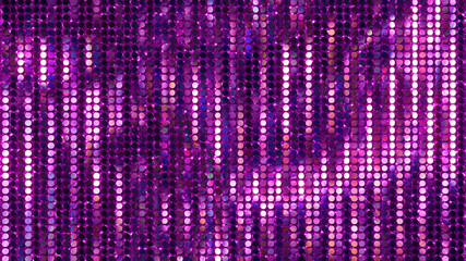 Glitter Spangle line curtain 3D illustration background.