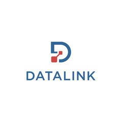 Data pixel letter D logo design vector