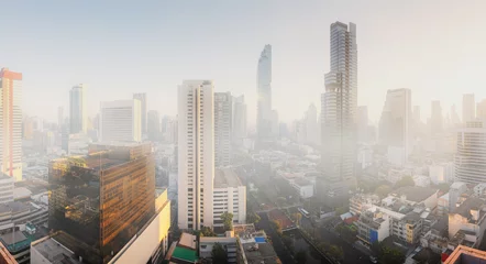 Crédence de cuisine en verre imprimé Bangkok pm 2.5 skyline bangkok thailand