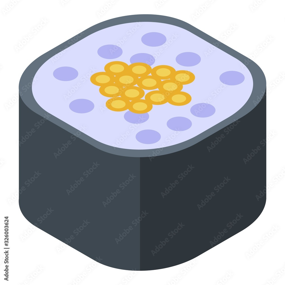 Poster sushi roll icon. isometric of sushi roll vector icon for web design isolated on white background