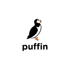Puffin bird sea Logo Design Vector