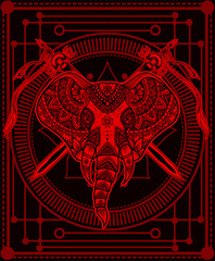 Illustration vector Elephant mandala pattern style Good for print on demand